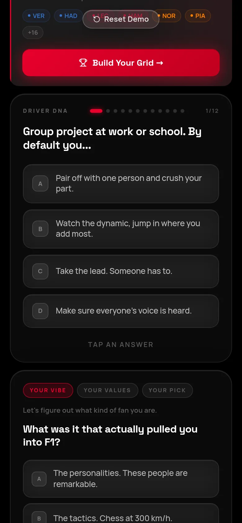 F1inTO app: the driver DNA quiz