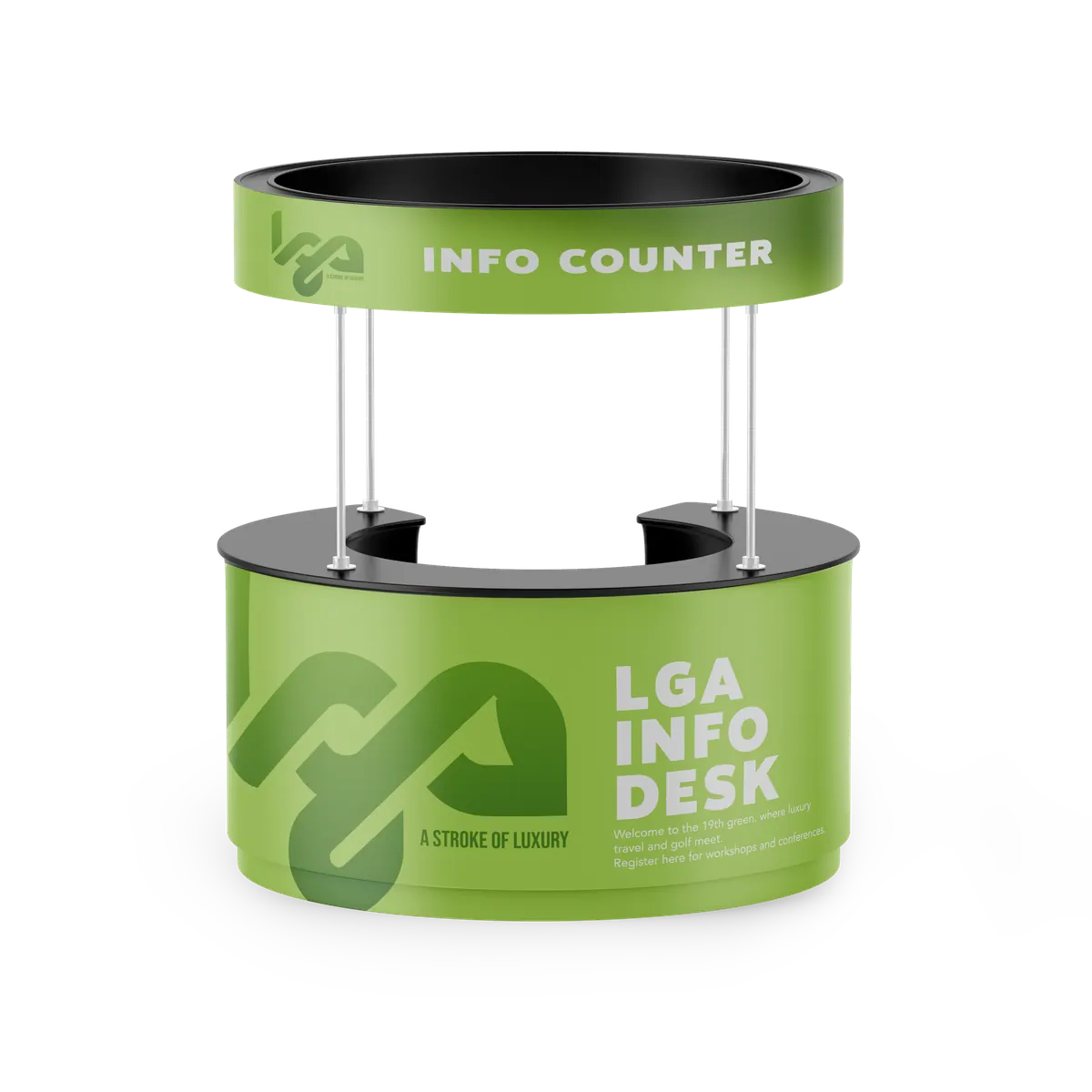 Green LGA info desk counter render