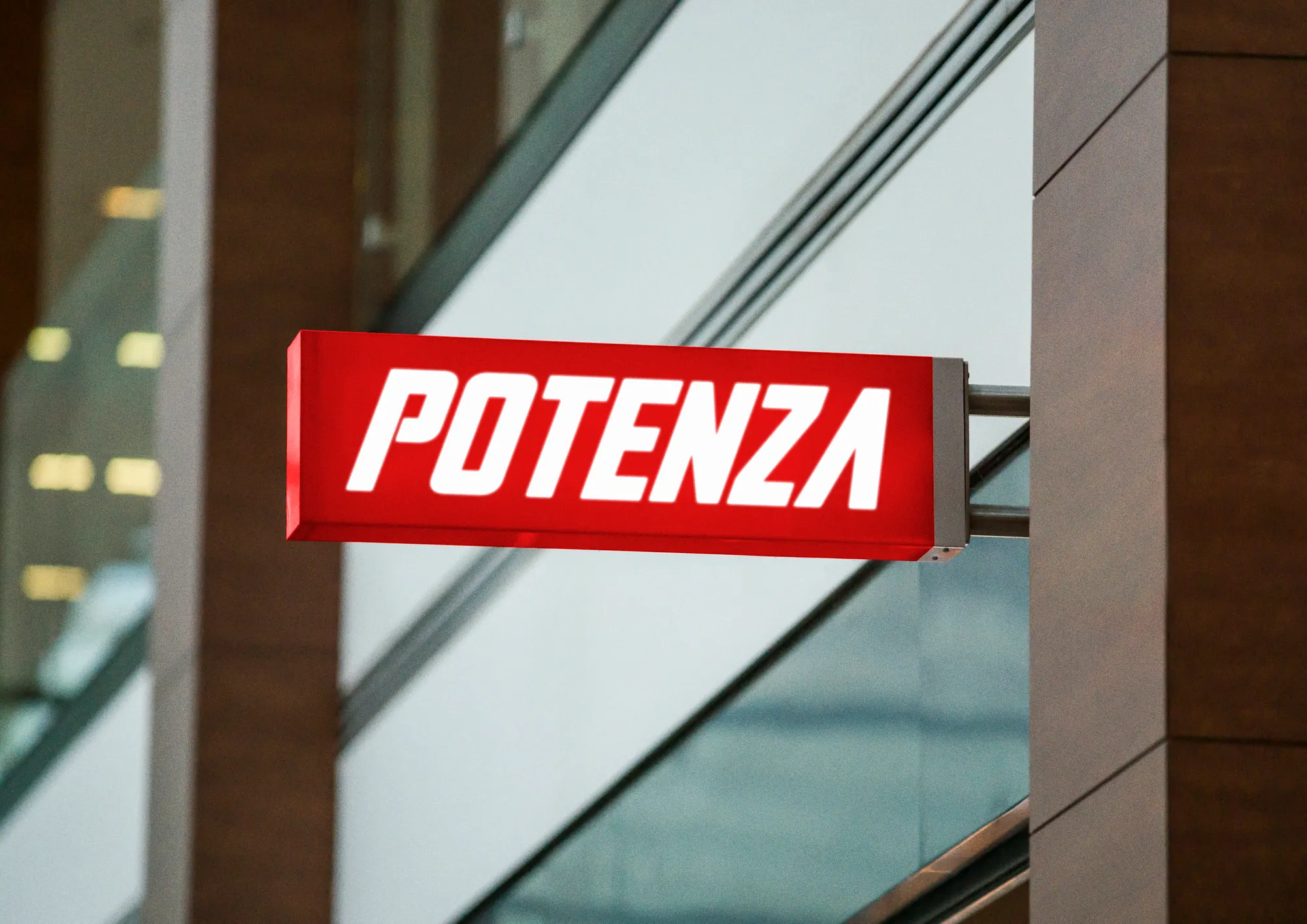 Potenza logo on an indoor entrance sign