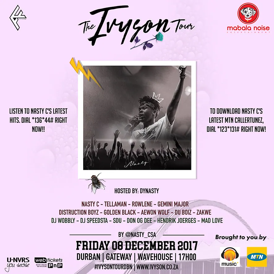 The Ivyson Tour event poster on a pink background