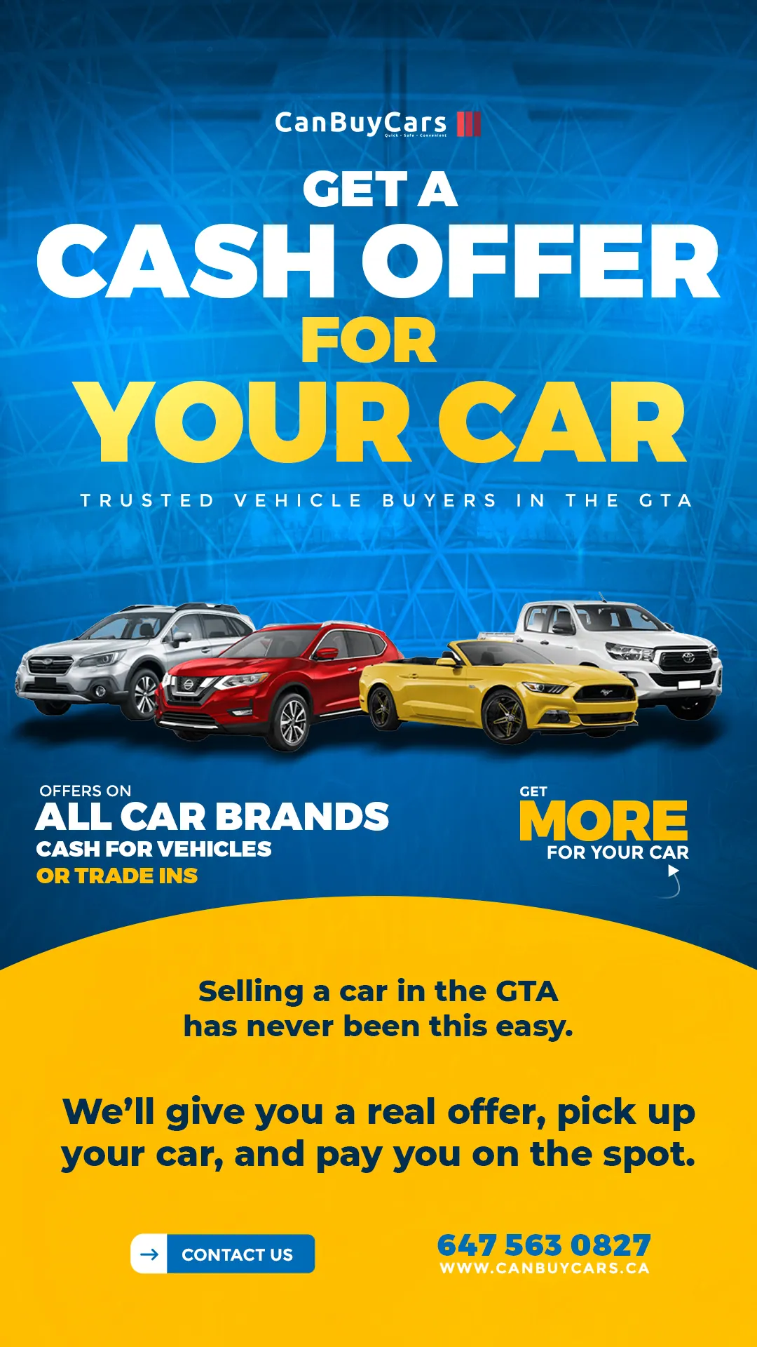 CanBuyCars Cash Offer for Your Car social ad aimed at sellers in the GTA