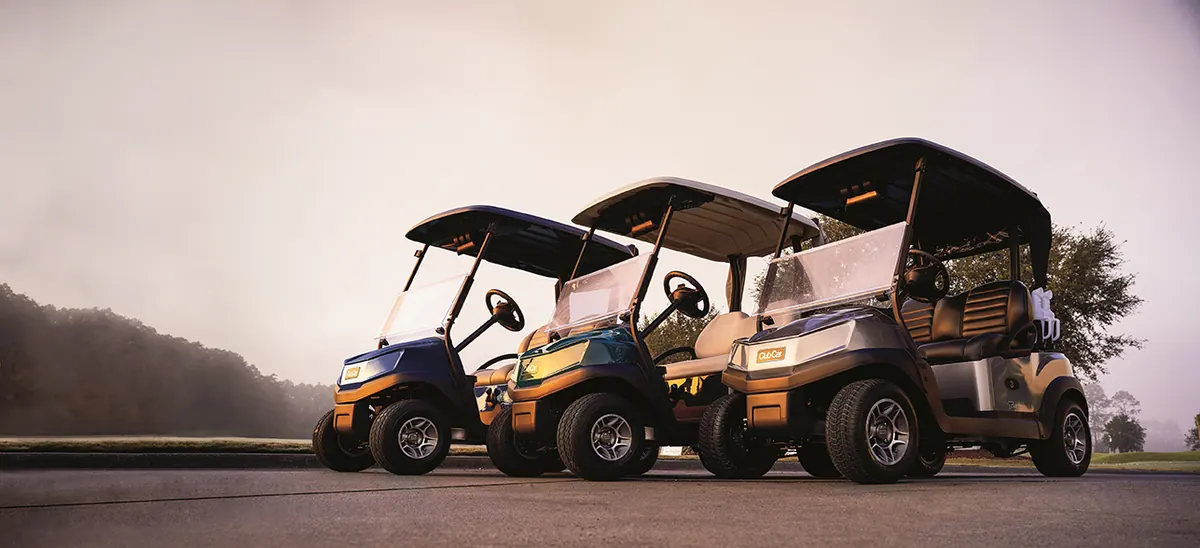 Club Car vehicle in a lifestyle setting