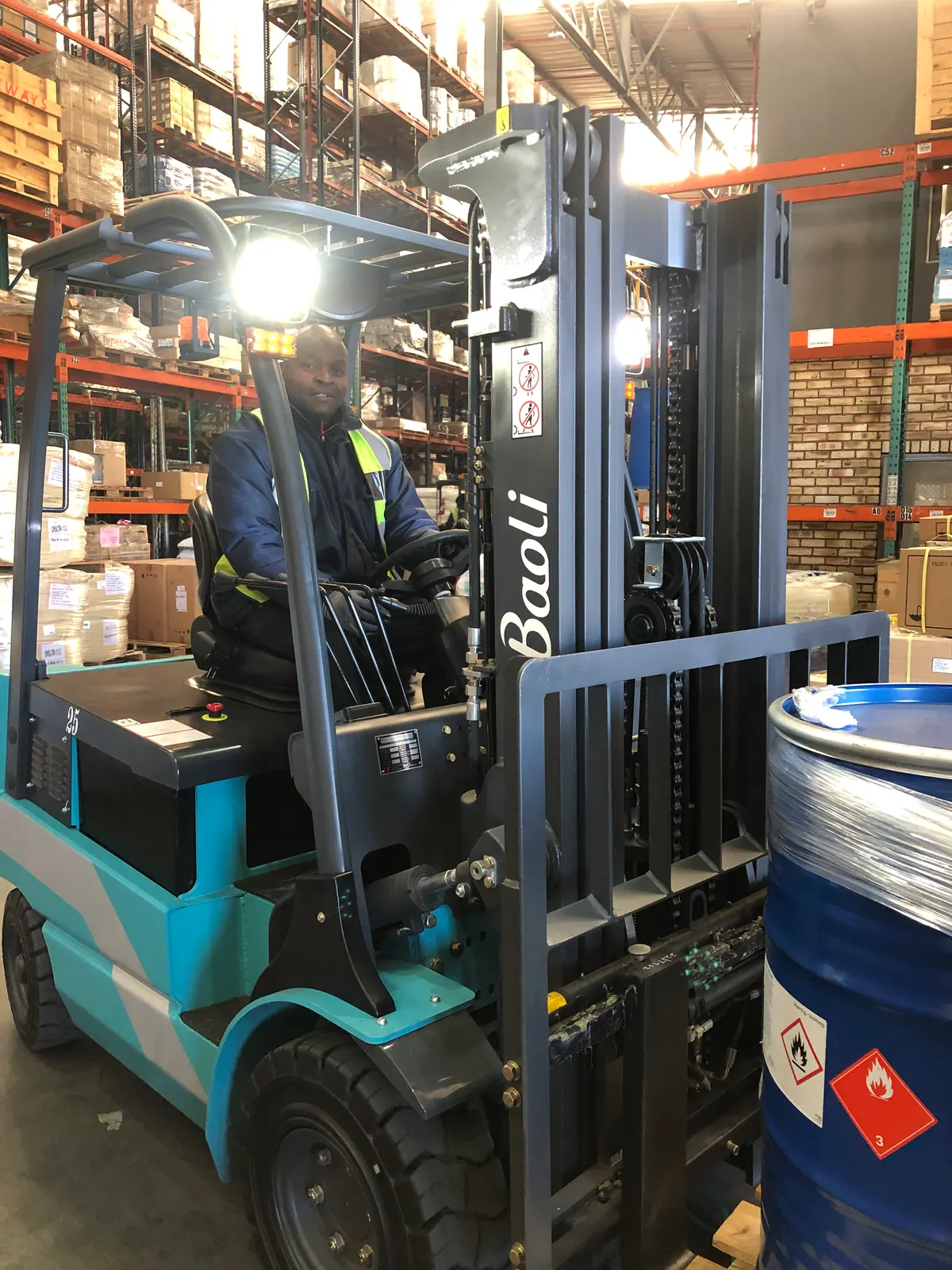 Baoli forklift in a working industrial setting
