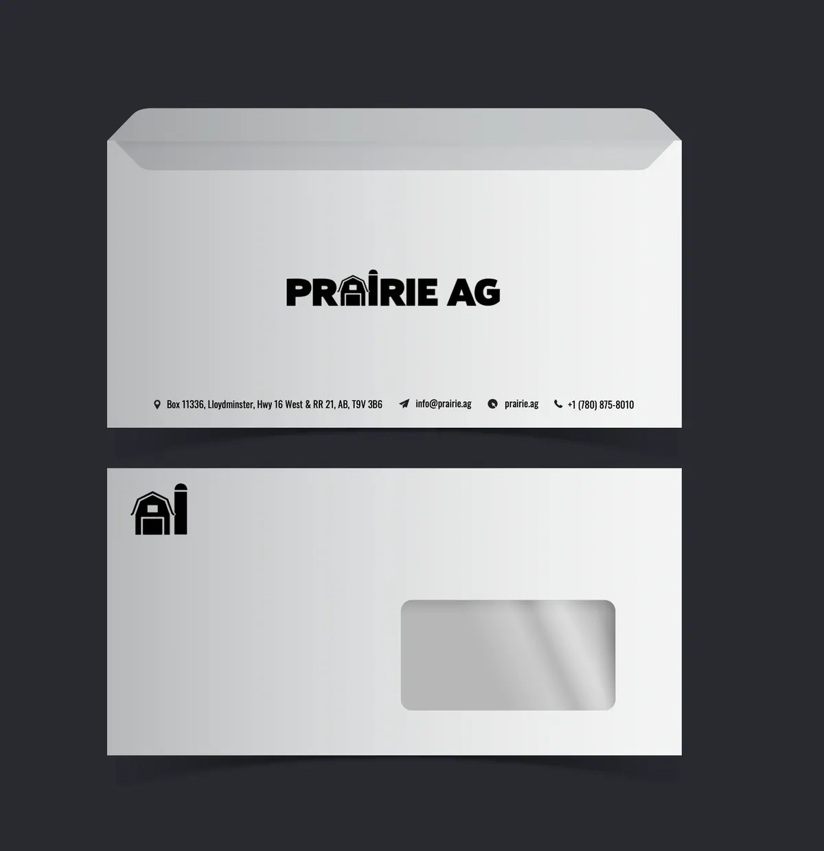 Prairie Ag corporate envelopes and stationery