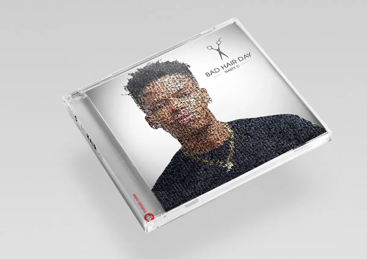Bad Hair Day CD packaging mockup with Nasty C portrait