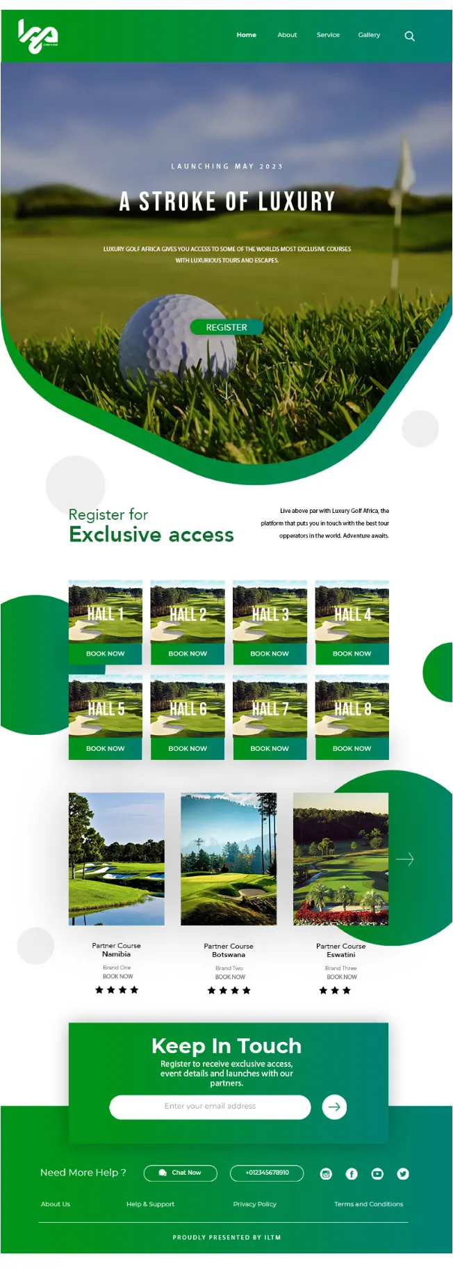 LGA website design with golf course photography