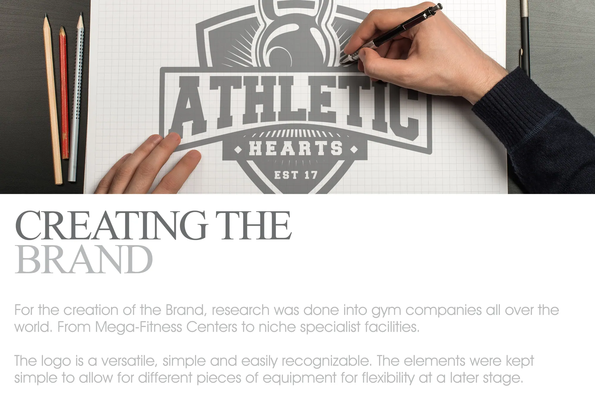 Creating the Brand page showing the logo being drawn by hand
