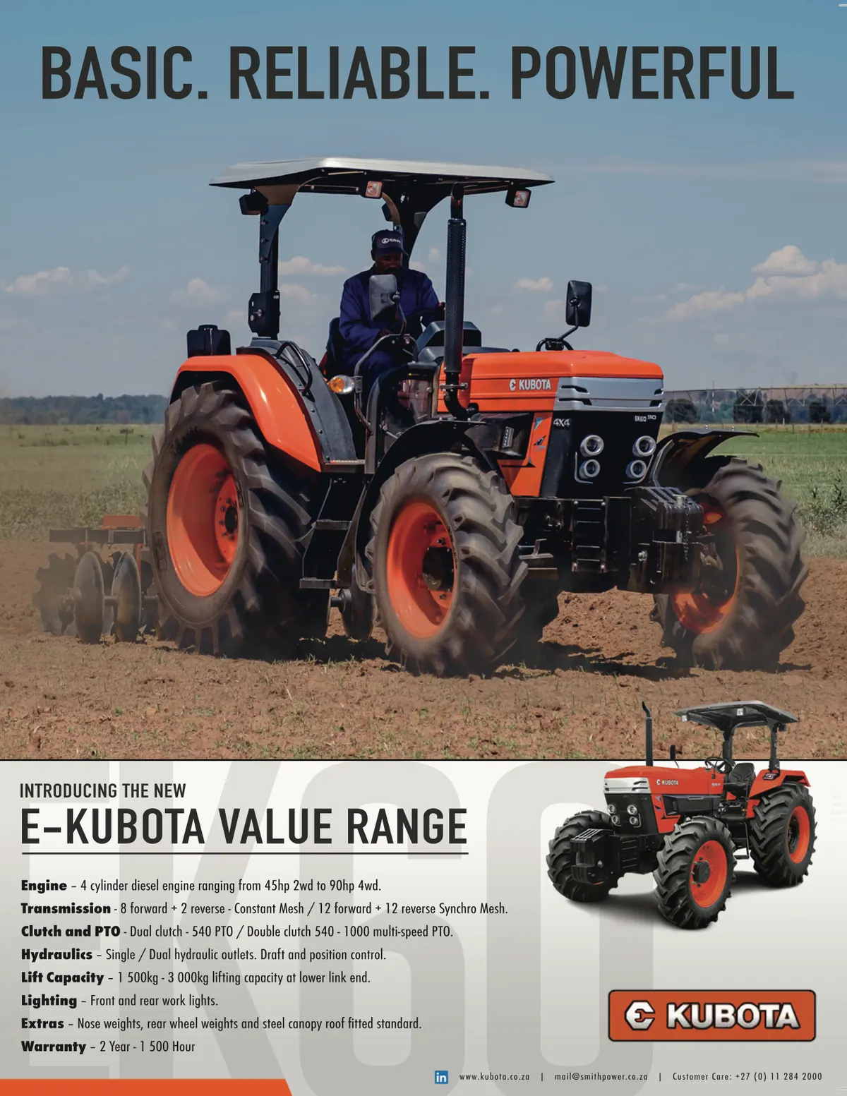 Introducing the new E-Kubota value range poster with tractor specifications
