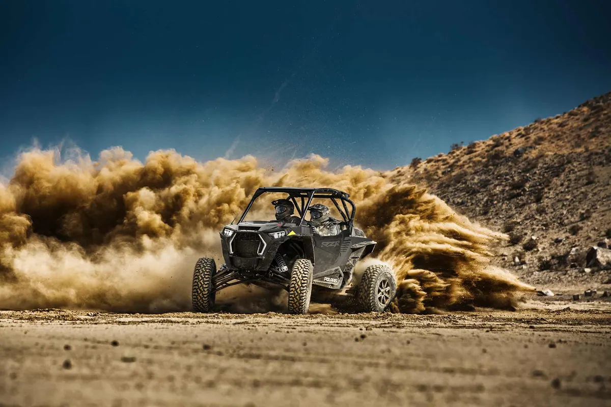 Polaris off-road vehicle in action