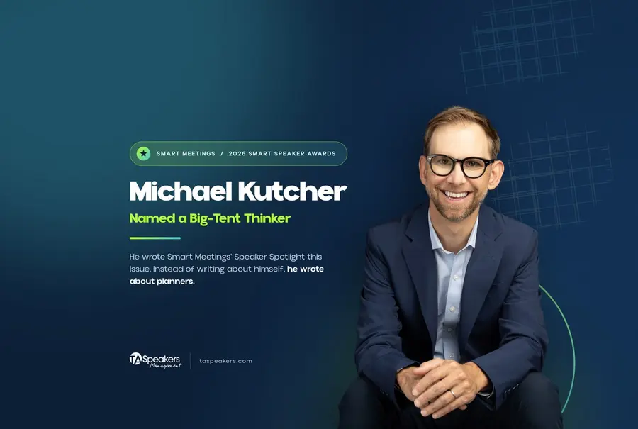 Feature graphic: Michael Kutcher named a Big-Tent Thinker in the 2026 Smart Speaker Awards